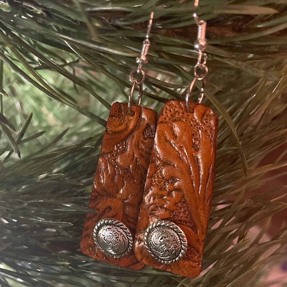 Leather western boho new Earrings custom Nfr fashion
